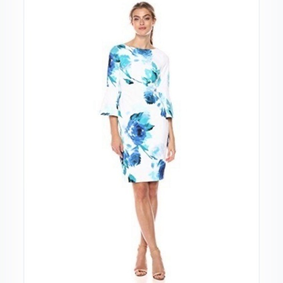 Calvin Klein Women's Peplum Sheath Dress - Picture 1 of 11